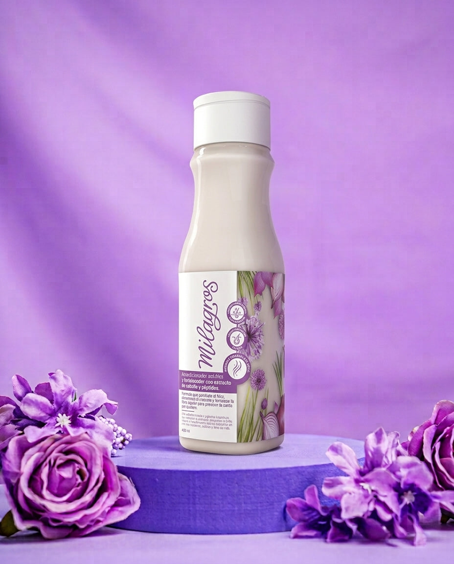 Acondicionador Antifrizz y Fortalecedor Con Extracto de Cebolla y Péptidos Milagros